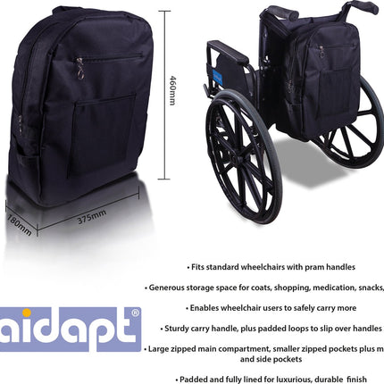 Rolstoeltas gevoerd - Ruime Opbergruimte - 46x37x18 cm