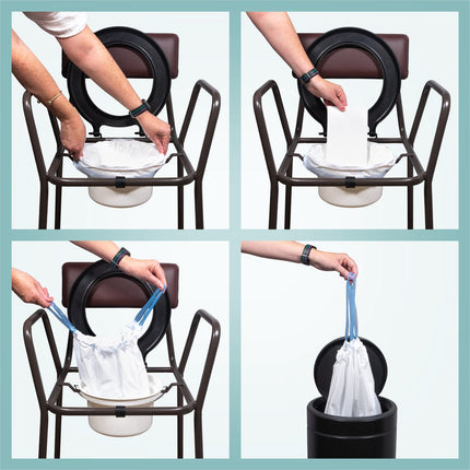 Toilet Bin Bags with Absorbent Pads – 50 Disposable Bags