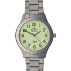 Ruhla Titanuhr Gelb WP 3 – Mattes Titangehäuse – Fluoreszierendes Zifferblatt – Silbernes Mesh-Armband