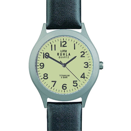 Ruhla Titanium Watch – Yellow Dial | 37 mm | Black Strap