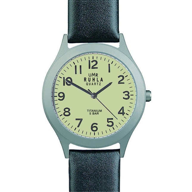 Ruhla Titanium Horloge – Gele Wijzerplaat | 37 mm | Zwarte Band