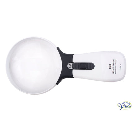 Schweizer ERGO-Lux MP Mobil 1,5x Handlupe – 164062 6D LED mit 100 mm asphärischer Linse