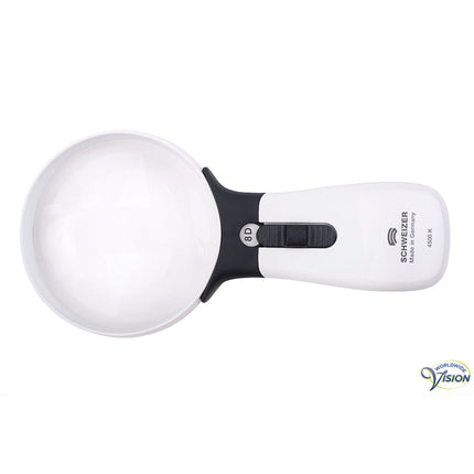 Schweizer ERGO-Lux MP Mobil 2x Handlupe – 164092 8D LED mit 85 mm asphärischer Linse