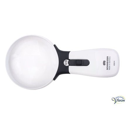 Schweizer ERGO-Lux MP Mobil 3x Handlupe – 164122 12D LED mit 70 mm asphärischer Linse