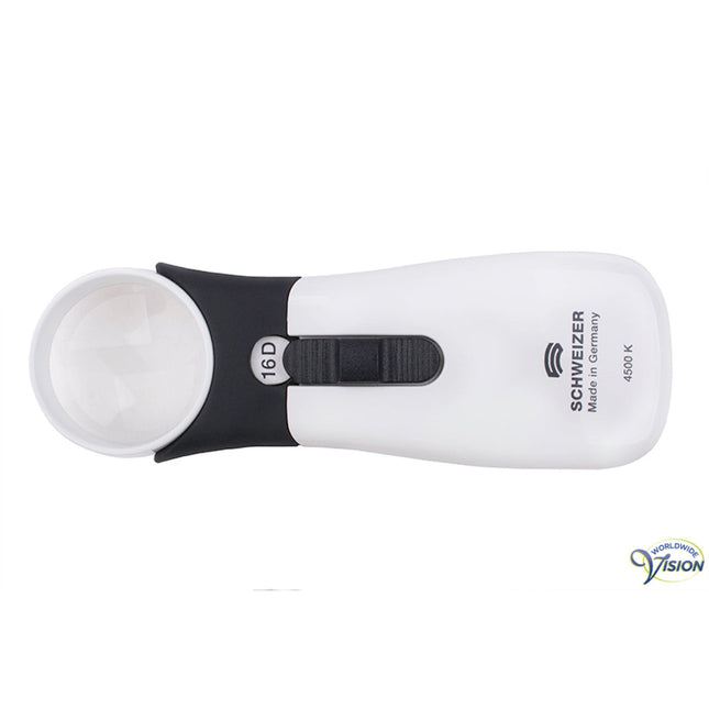 Schweizer ERGO-Lux MP Mobil 4x Handlupe – 164172 16D LED mit 35 mm asphärischer Linse
