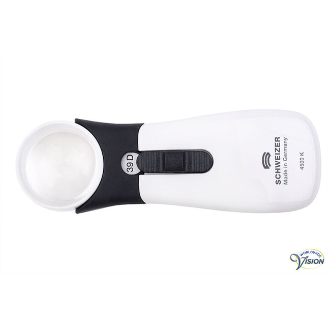 Schweizer ERGO-Lux MP Mobil 10x Handlupe – 164392 39D LED mit 35 mm asphärischer Linse