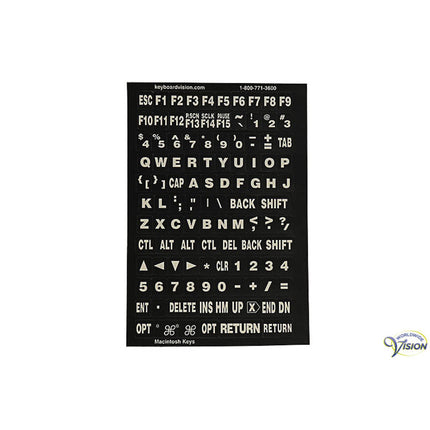 Tastaturaufkleber – Weiße Zeichen auf Schwarz | Passend für Laptop &amp; PC