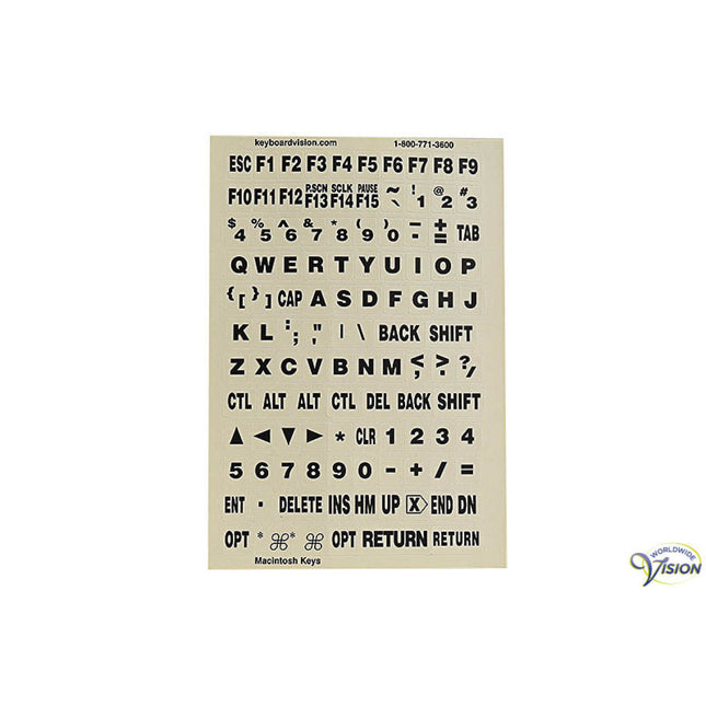 Tastaturaufkleber – Schwarze Zeichen auf Weiß | Passend für Laptop &amp; PC