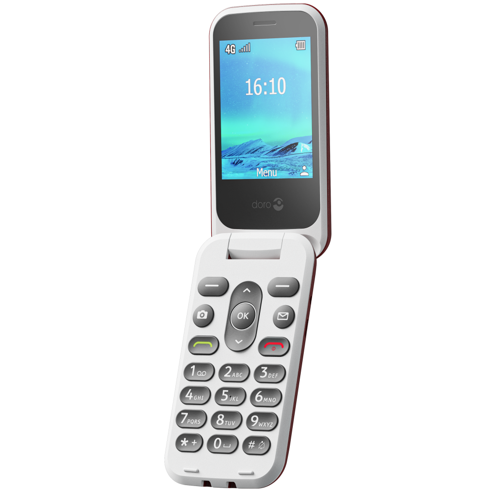 Doro 2880 mobiele telefoon 4G rood/wit