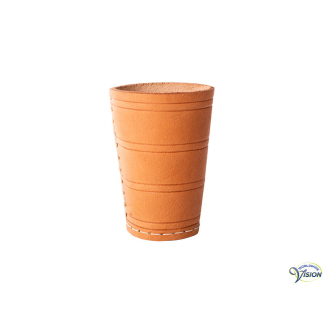 Pokerbecher aus Naturleder – handgefertigt | 9 cm hoch