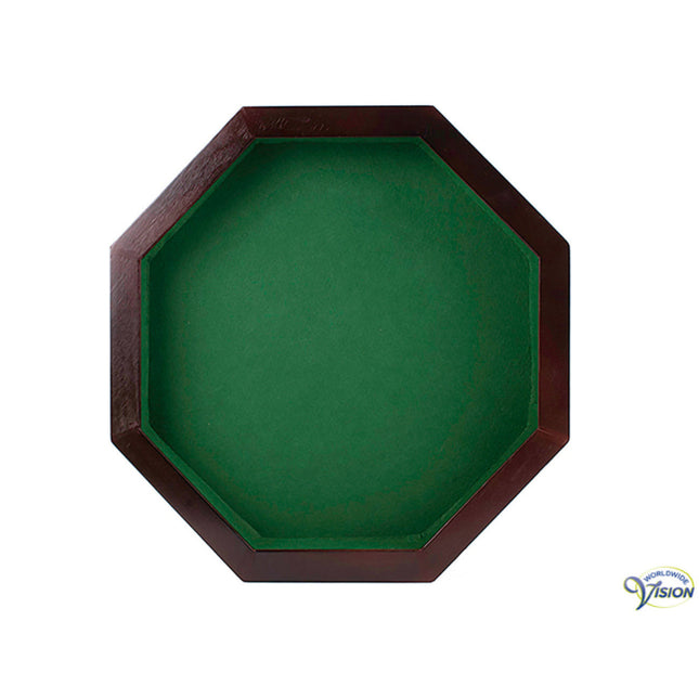 Pokerbahn aus Holz – Achteckig | 37 cm Durchmesser | Stabile Spielfläche