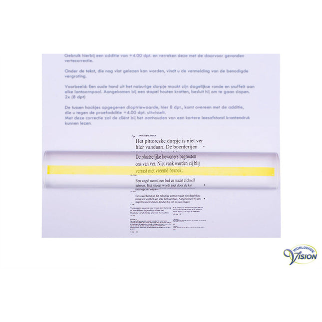 Ableselineal 15 x 2,5 cm – 1,5-fache Vergrößerung mit gelber Markierungslinie