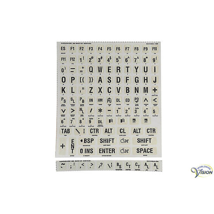 Toetsenbordstickers met Braille – Zwart op Wit | Geschikt voor Laptop & PC