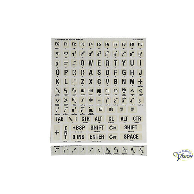 Braille-Tastaturaufkleber – Schwarz auf Weiß | Geeignet für Laptop &amp; PC