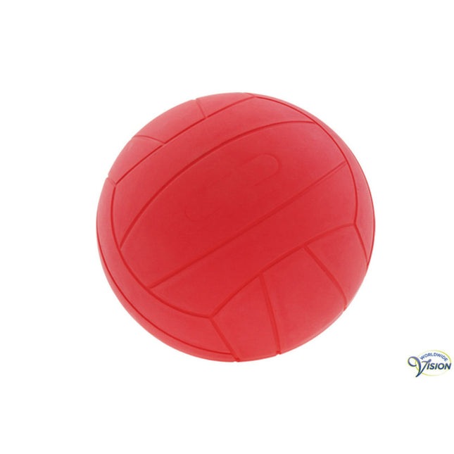 Fußball mit Glocke – Rot | Ø 21 cm | 500 g | Naturkautschuk