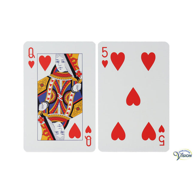 Riesenspielkarten – Großformat | 1 Set mit 52 Karten + 2 Jokern