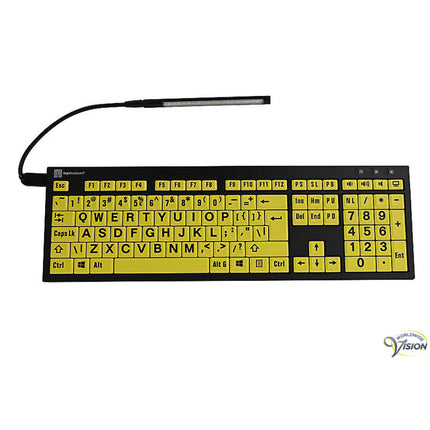 Nero XL Toetsenbord – Geel/Zwart | Grootletter Toetsen voor Slechtzienden & Senioren