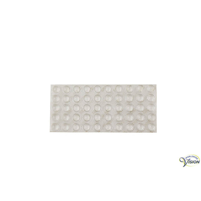 Transparante Reliëfrondjes Bumpons 8 mm – Set van 48 Stuks