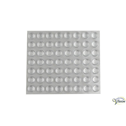 Transparente Relief-Bumpons, rund, 11 mm – Set mit 56 Stück