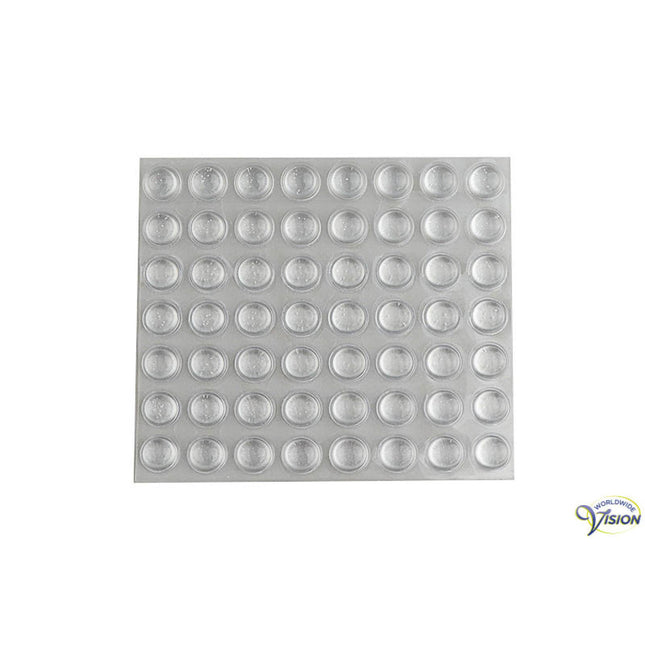 Transparante Reliëfrondjes Bumpons 11 mm – Set van 56 Stuks