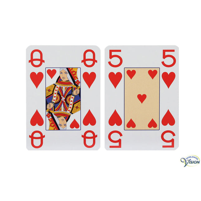 Braille-Spielkarten Englisch – Große Zahlen – Blau – 1 Set