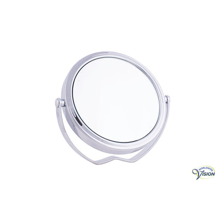 Reisespiegel Hj-74Ch – Chrom – 5-fache Vergrößerung – Neigbares Tischmodell – 10,5 cm