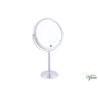 Stand-Schmink- und Rasierspiegel – 5-fache Vergrößerung – doppelseitig – Chrom – 18 cm