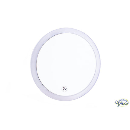 Schmink- und Rasierspiegel 20 cm – 7-fache Vergrößerung – mit 3 Saugnäpfen