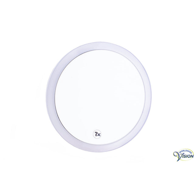 Schmink- und Rasierspiegel 20 cm – 7-fache Vergrößerung – mit 3 Saugnäpfen