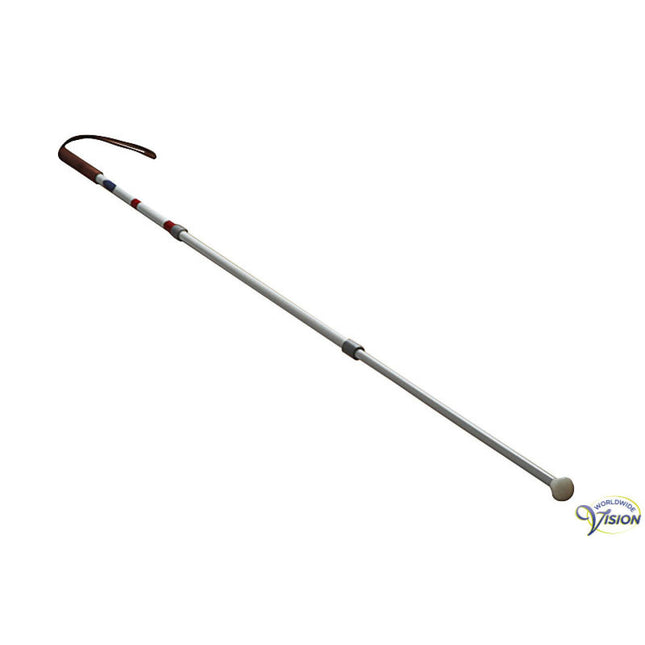 WWV Teleskopstock, 3-teilig, 155 cm - Aluminium - Runde Kunststoffspitze - Hakenmodell