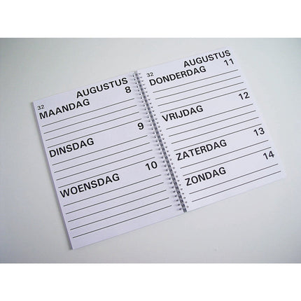 Agenda 1 week op 2 pagina's A4 2025