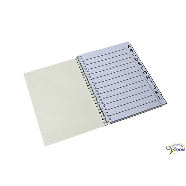 Adressenboek Formaat A4 – Grootletter Register & Spiraalbinding