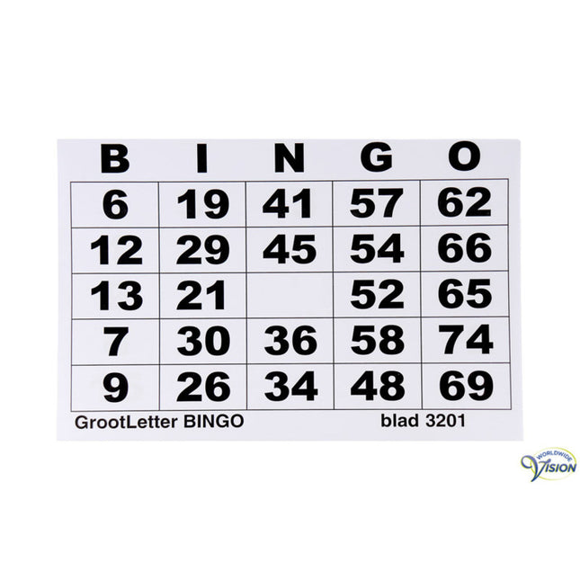 Bingo-Block mit Großdruck – 100 Blatt – Bis Zahl 75 – Format A5