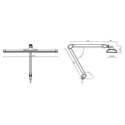 SBR Professional Tageslichtlampe – 3500 Lumen LED Schreibtischlampe mit verstellbarem Arm und 5 Lichtfarben