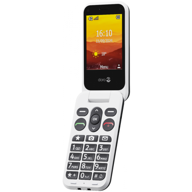 Doro Leva L20 Senioren Mobiel Zwart/Wit – 4G Klaptelefoon met Assistentieknop