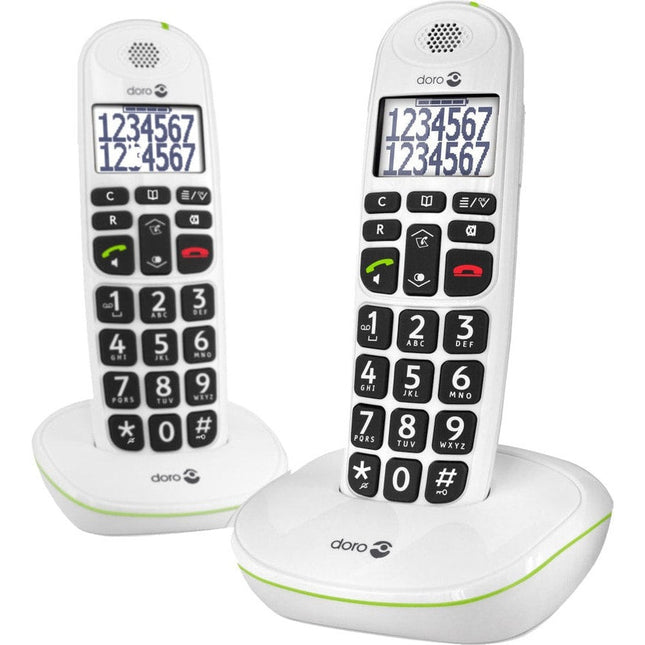 PhoneEasy 110 draadloze duo telefoonset met sprekende cijfertoetsen