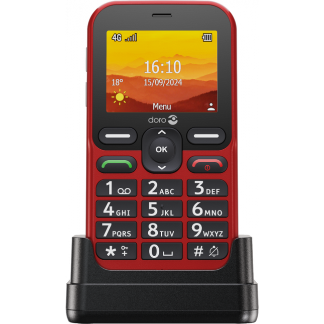 Doro Leva L10 Senioren Mobiel – Rood | 4G, Groot Scherm & Assistentieknop