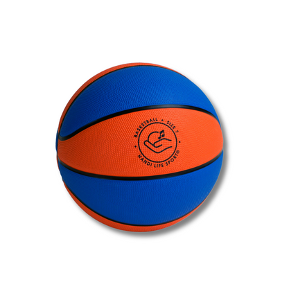 Basketball mit Sound – Größe 7 | Orange/Blau | 660 g | Mit Glöckchen