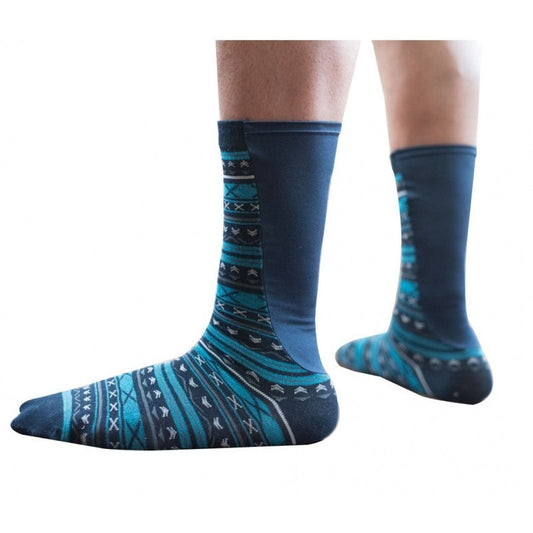 Xpandasox Unisex - calf height - figures blue