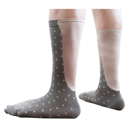 Xpandasox Unisex - calf height - dot brown