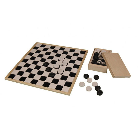 Large wooden checkerboard