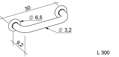 Wandhalterung aus Edelstahl – 30 cm