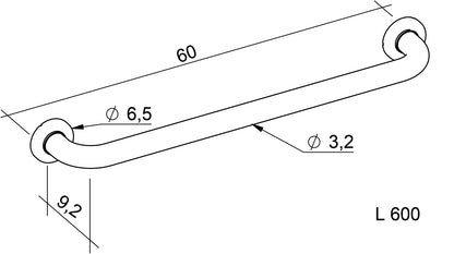 Wandhalterung aus Edelstahl – 30 cm