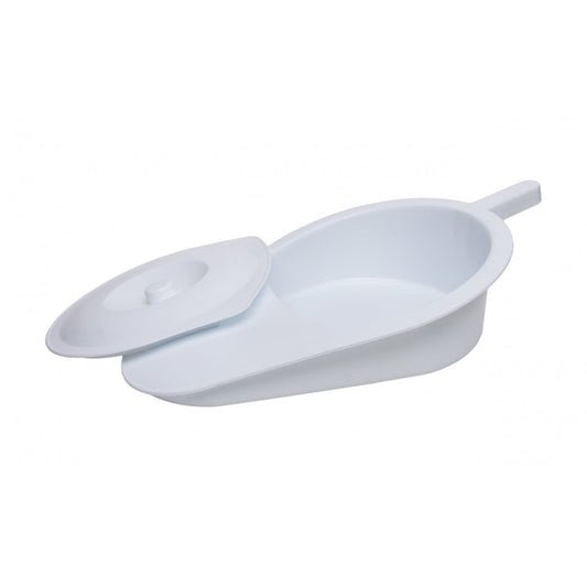 Plastic bedpan with lid