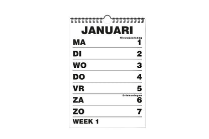 Weekkalender Grootletter A4