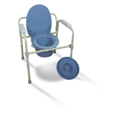 Toiletstoel Bedstoel met Emmer – In Hoogte Verstelbaar en Opklapbare Zitting