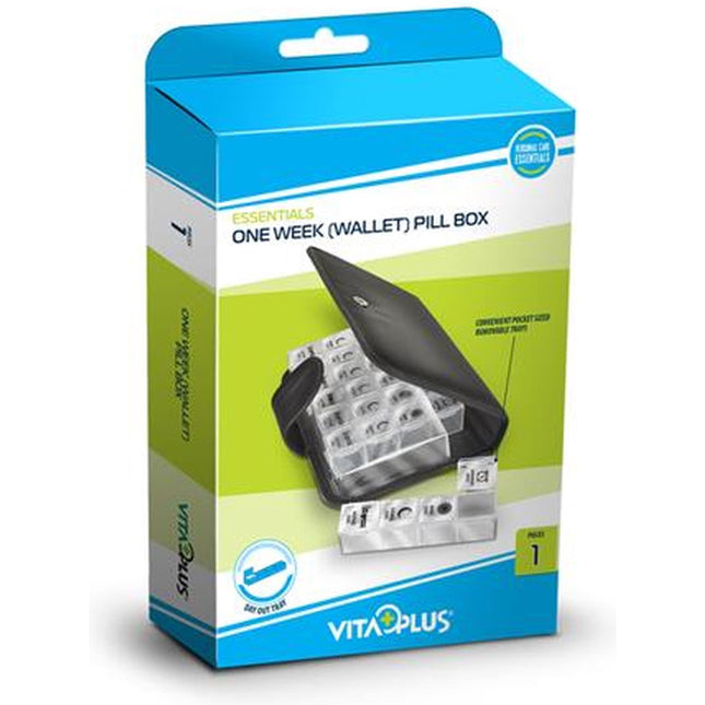 Medicijnagenda 1 Week – Zwart Etui met 7 Losse Medicijndoosjes