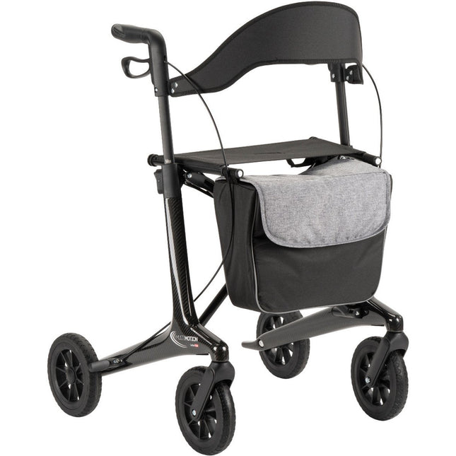 MultiMotion Carbon Rollator L – 5,5 kg met Softwielen & Boodschappentas