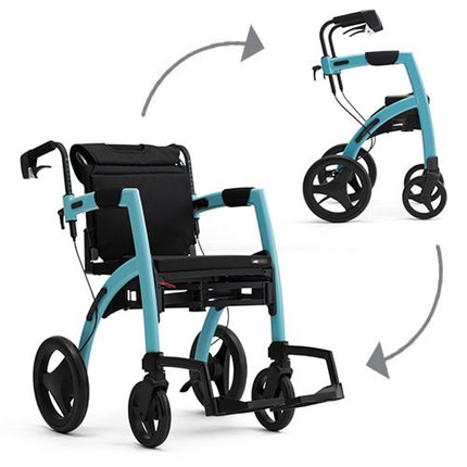Rollz Motion 2-in-1 Rollator and Wheelchair - Foldable, Lightweight and Ergonomic (10.6 to 14.3 kg) 