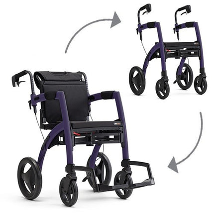 Rollz Motion 2-in-1 Rollator and Wheelchair - Foldable, Lightweight and Ergonomic (10.6 to 14.3 kg) 